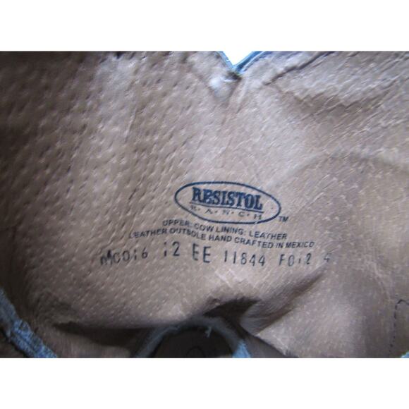 Resistol Ranch Mens Size 12 EE Brown Leather Roper Cowboy Western Boots main image 6